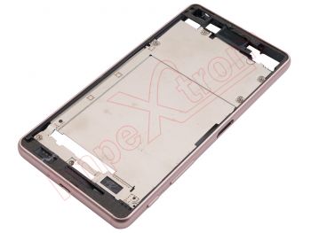 Carcasa Service Pack frontal / central con marco rosa para Sony Xperia X Performance, F8131 / Dual F8132